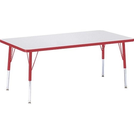 Jonti-Craft TABLE, RECTANGLE, 30X60, GY/RD JNT6408JCE008